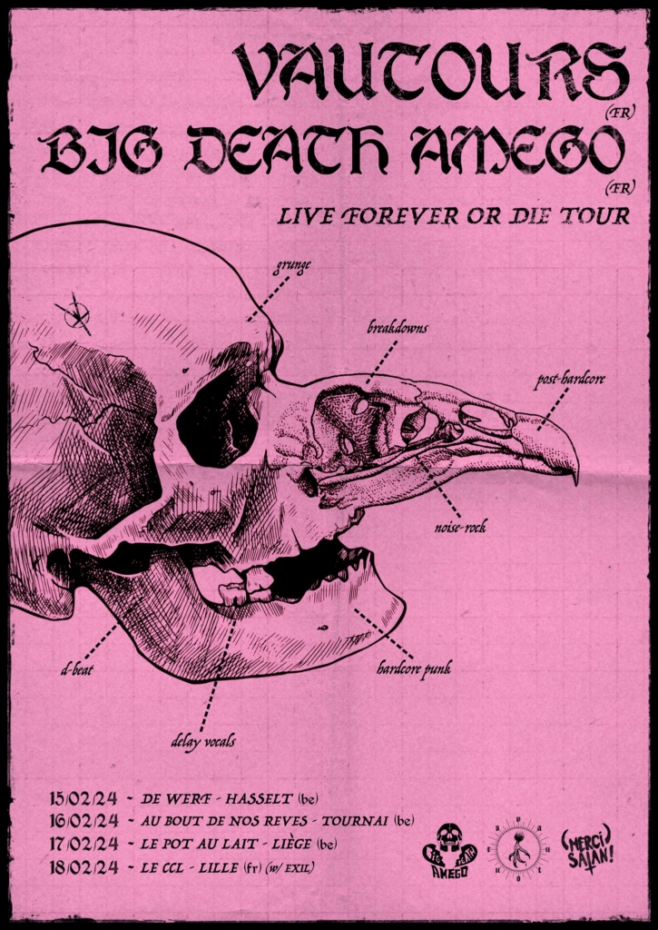 affiche du concert de big death amigo et vautours